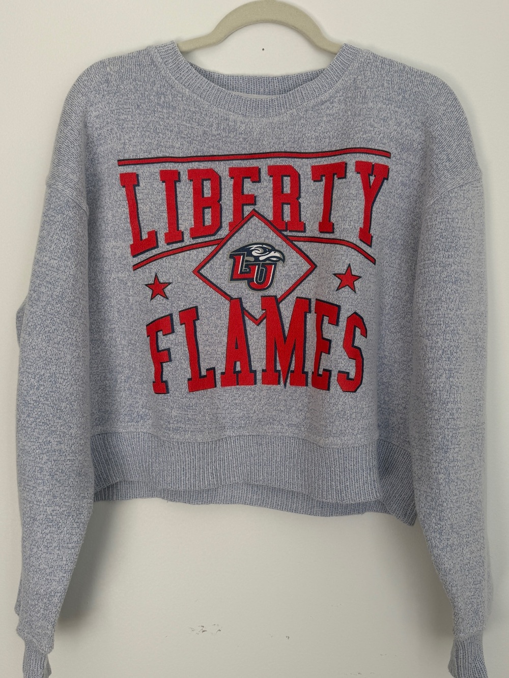 Liberty Flames Cropped Crewneck Sweatshirt Chicka-D Size Small S